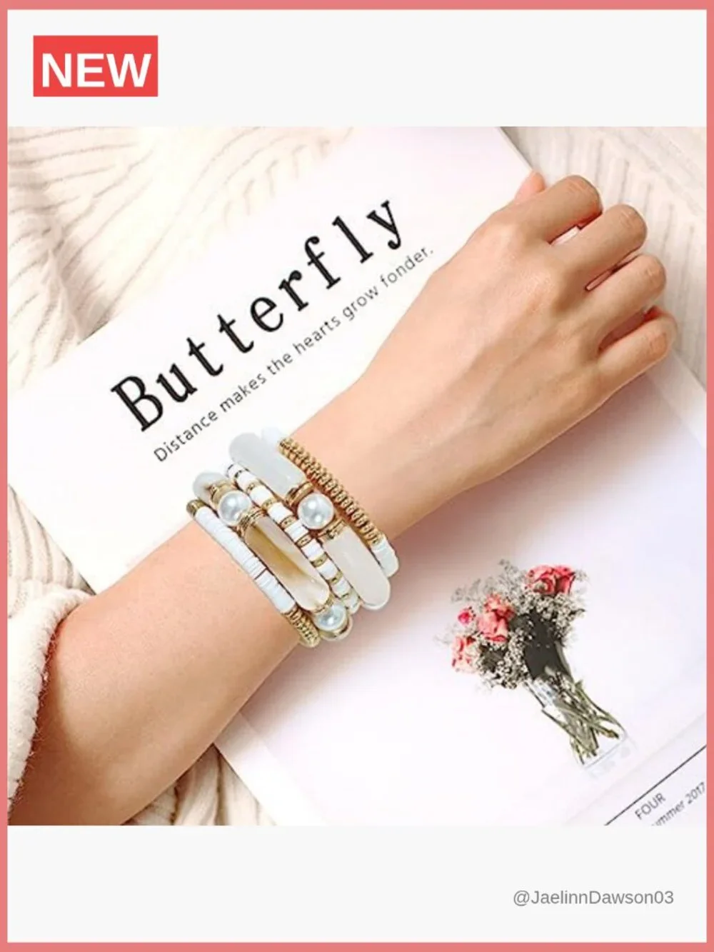 Chunky Bamboo Acrylic Tube Stretch Bangle Bracelet Set Gold Plated Beaded